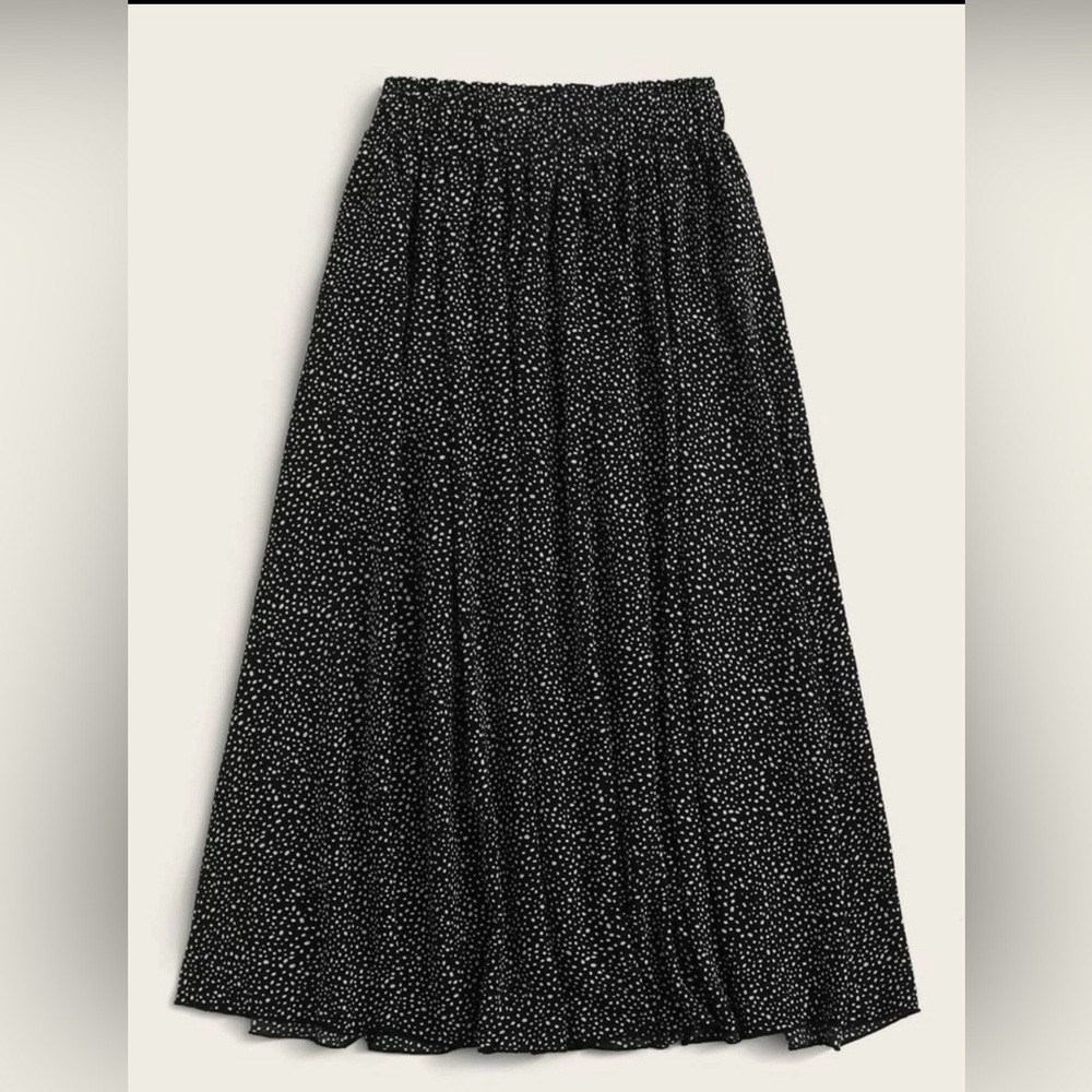 NWOT SHEIN Polka Dot Elastic Waist Midi Skirt 5XL